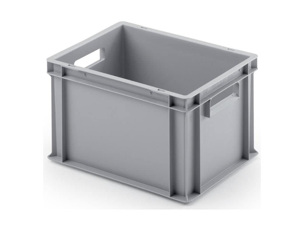 SparSet 10x Eurobehälter mit offenem Griff | HxBxT 23,5x30x40cm | 22 Liter | Grau | Eurobox, Transportbox, Transportbehälter, Stapelbehälter