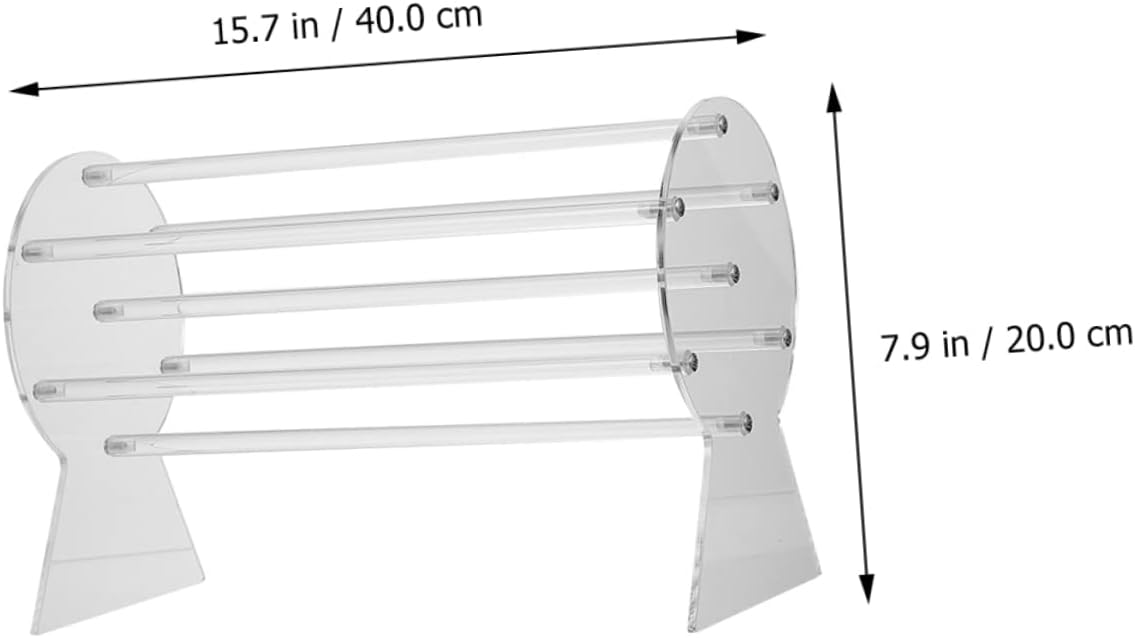 Acrylic 7-Branch Headband Display Stand Hair Accessories Organizer Rack for Girls Adjustable Headband Holder Non-Slip Base for Nursery and Travel