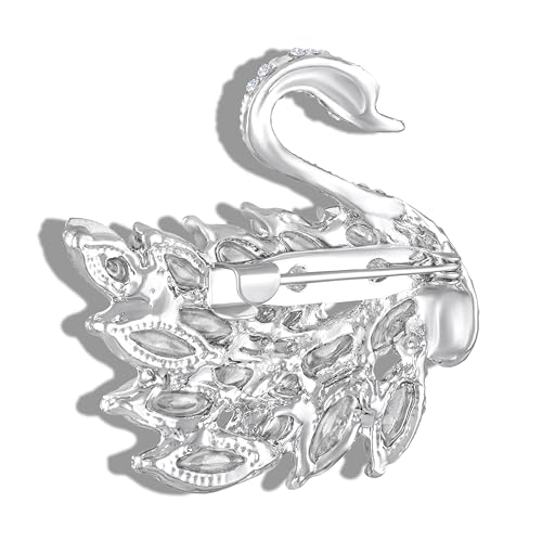 Image of Mahi Sparkling Studed Crystals Swan-Shaped Brooch Clothing Accessories for Women (PABP1101151PR)