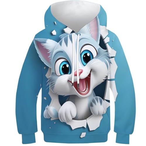 Animaux 3D capuche pull avec poches à cordon sweat-shirt résistant pour enfants actifs