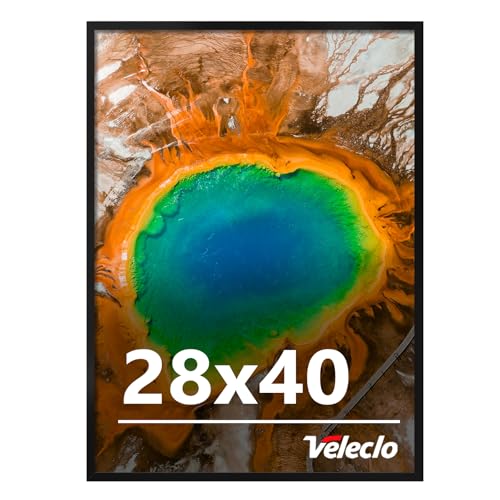 Veleclo 28x40 Picture Frame for Wall Display 28x40 Black Picture Frame with Shatter Resistant Plexiglass Stable and Sturdy 28 x 40 Poster Frame for Wall Display Handpicked Gift Collection 1 Pack
