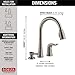 Delta Kate Brushed Nickel Kitchen Faucet with Pull Down Sprayer and Soap Disperser, Modern Two Hole Kitchen Sink Faucet, Single Handle, Stainless 16970-SSSD-DST