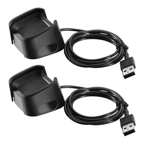 Ksywydu 2 Stück Ladegerät kompatibel mit Versa 2 Ersatz USB Ladekabel Dock Ständer 100 cm für Versa 2 Health & Fitness Smartwatch Schnellladegerät mit stabiler Verbindung und robustem