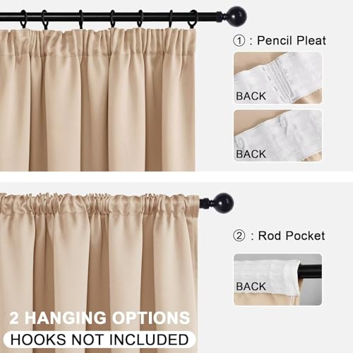 DWCN Blackout Curtains for Bedroom Thermal Insulated Room Darkening Pencil Pleat Window Curtains for Living Room 55 x 79 inch Length - Image 4