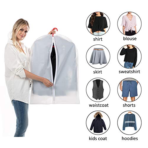 Image of Plastic Garment Bags Clothing Storage Bags Hanging for Closet Storage Cloth Bags with Zipper for Suit,Dress, Coat Travel Closet Clear Garment Bags Dust Garment Cover-24 inchX31 inch /6 Pack