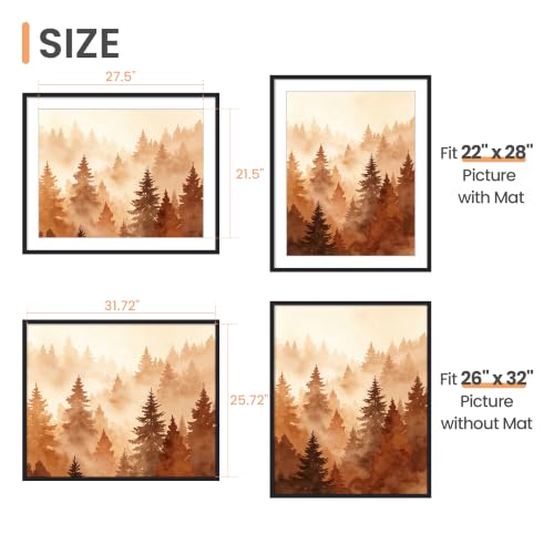 Image of upsimples 26x32 Picture Frame, Wall Decor Poster Frames, Black 1 Pack