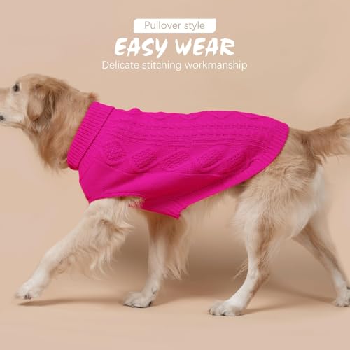 Image of BINGPET Dog Sweater for Medium Large Dogs, Turtleneck Knitted Clothes
