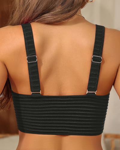 Image of Women Cut Out Twist Bikini Top Only Supportive Large Bust Swimsuit Top
