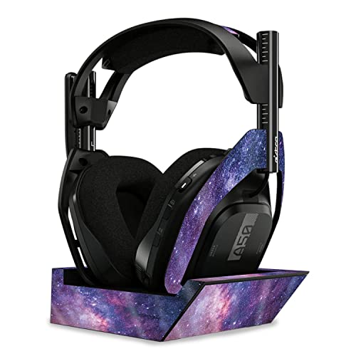 Image of MightySkins Glossy Glitter Skin Compatible with Astro A50 Wireless Headphones + Base Station (Gen 4) - Violet Stars | Protective, Durable High-Gloss Glitter Finish | Easy to Apply | Made in The USA