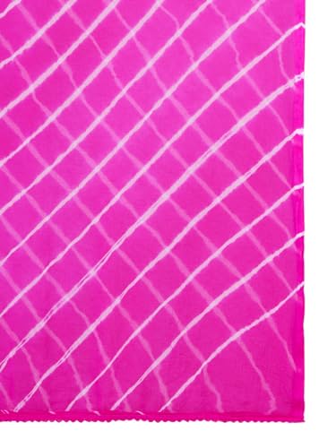 Image of DUPATTA BAZAAR Women's Leharia Dupatta with Pom Pom Lace