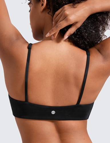 Image of CRZ YOGA Butterluxe Square Neck Sports Bras | Light Support, Removable Pads, Yoga, Extremely Soft, Low Coverage, Adjustable Spaghetti Straps, for Women