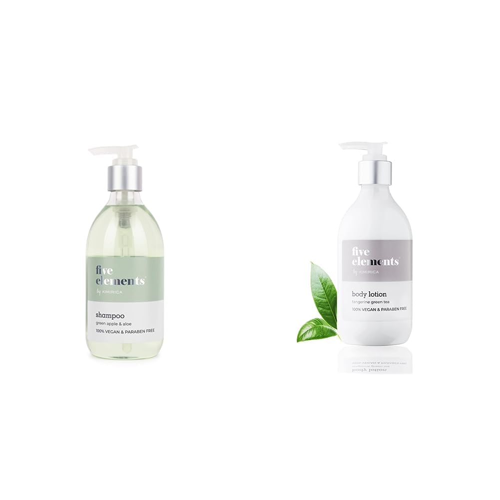 Kimirica Five Elements Green Apple & Aloe Shampoo, 300ml & Kimirica Five Elements Moisturizing Scented Body Lotion with Tangerine and Green Tea for All Skin Type| 300ml Combo-image-31