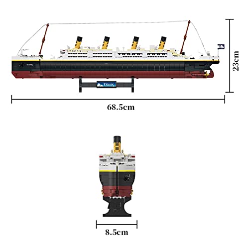 DIYAA Titanic Modell Bausatz, 1/16 Titanic Kreuzfahrtschiff Bausteine Spielzeug, 2022 Teile Groß MOC Klemmbausteine… – Bild 7