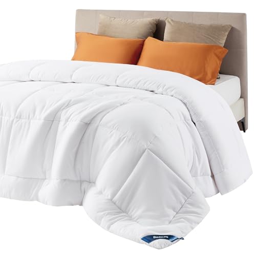Bedsure Comforter Duvet Insert – Quilted Comforters Queen Size, All Season Duvet, Down Alternative Bedding, with 8 Tabs, Gifts for Women/Men, White, Queen 88 x 88 Inches