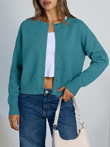 Image of Trendy Queen Cropped Cardigan Sweaters for Women Lightweight Y2k Fall Outfits Spring Fashion Clothes 2026