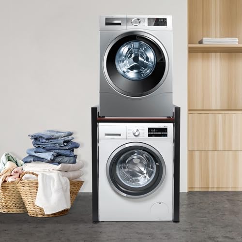 Étagère de rangement pour laveuse et sécheuse en métal noir pour buanderie - 3