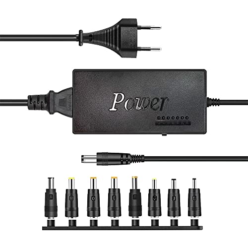 96W Chargeur Universel pour Ordinateur Portable 24V 20V 19V 18V 16V 15V 12V Chargeur Ordinateur Portable pour Lenovo HP Acer ASUS Toshiba Dell Sony Fujitsu Samsung JBL, Longueur 1,8 m Cover