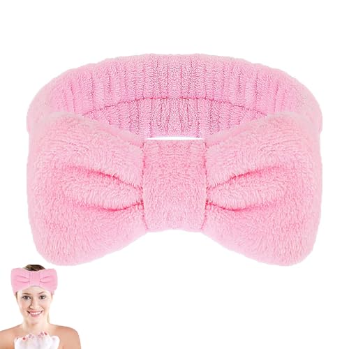 Haarband Damen Kosmetik, Abschmink Haarband, Bowknot Stirnband Damen Für Schönheit Hautpflege Yoga Sport(Rosa) Haarband Damen Kosmetik, Abschmink Haarband, Bowknot Stirnband Damen Für Schönheit Hautpflege Yoga Sport(Rosa)