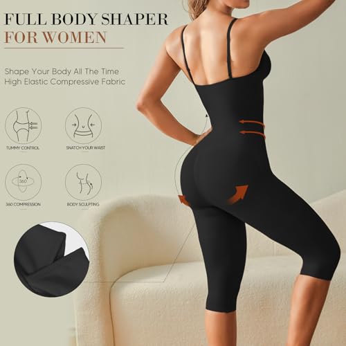 Tummy Control Bodysuit for Women CapriShapewear leggings Body Shaper Thigh Slimmer2