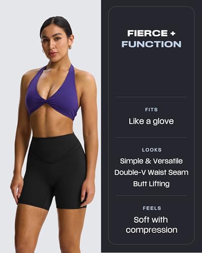 Aoxjox Siren Workout Biker Shorts for Women Tummy Control High Waisted Hidden Scrunch Athletic Gym Yoga Short 5"/6"/7"3