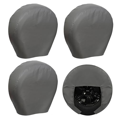 Image of MOONET Tough Tire Covers for RV Wheel(4 Pack), Heavy Duty Thicken Sun Protectors for Truck Motorhome Boat Trailer Camper Van SUV, for Diameter 27 inch-29 inch Charcoal
