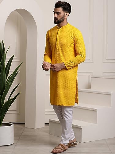 Image of SOJANYA Timeless Traditions (Since 1958) Men's Pure Cotton Sequin Embroidered Kurta Pyjama Set