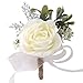 Jackcsale Artificial Rose Boutonniere for Men Wedding,Wedding Flowers for Groom Best Men Boutonniere Set for Celebrations Anniversaries Prom Suit Decorations.(1pcs)