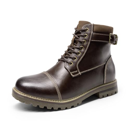 Bruno Marc Men's Motorcycle Combat Boots Warm Zipper Biker Riding Oxford Boot
