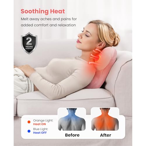 Image of BOB AND BRAD Back Massager with Heat FSA Eligible, EZBack Corded Back Massager for Pain Relief Deep Tissue, Shiatsu Back Massage Pillow, Soothing Muscle Tension Upper & Lower Back Relief