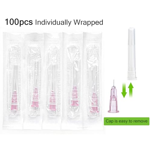 Image of 100Pack 32Ga 4mm(5 /32inch) Needle Luer Lock for Refilling Ink | Individually Packaged