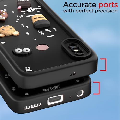 Image of Pikkme Back Cover for Redmi Note 5 Pro | Cute Fun Cartoon 3D Bear Silicone Full Body Protection Bumper Cover (Black) | Cute