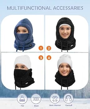 AYPOW Pluche bivakmuts voor dames en heren, multifunctioneel, outdoor, winddicht, thermofleece, warm, skimasker met nekwarmer, gezichtsmasker, fietsen, motorrijden, wandelen, roze, One size