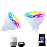 Smart MR16 LED Bulbs Dimmable Color Changing, 12-Volt GU5.3 Bi-Pin Base, RGB MR16 LED Bulb Works With Alexa, Adjustable 16 Million Colors And Music Sync,For Living Roomn Bedroom Office Hotel Etc.2Pack