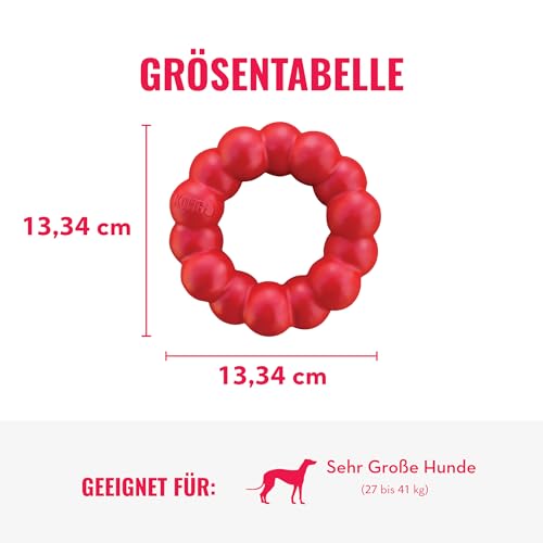 KONG Ring - Hundekauspielzeug - Unterstützt die Zahngesundheit - Langlebiger Naturkautschuk - Für XL Hunde
