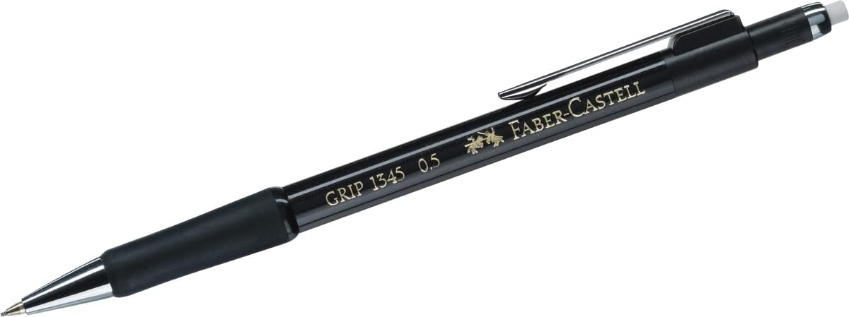 FABER-CASTELL Portamine GRIP 1345 nero, durezza B, mina 0,5 mm, con gomma, 1 pezzo