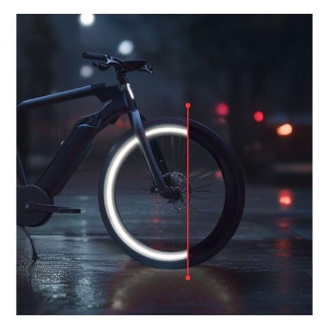 customTAYLOR33 High-Intensity Grade Reflective Wheel Rim Tape for Bicycles and e-Bikes, Black, 20' Tires