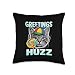 Greetings Huzz Funny Lollipop Cat Meme Throw Pillow