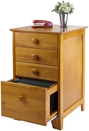 Ergode Wood Studio Home File Cabinet | Durable & Timeless Design | Ample Storage for Files & Office Essentials | Legal & Letter Size | Solid Wood & Composite | Honey Finish