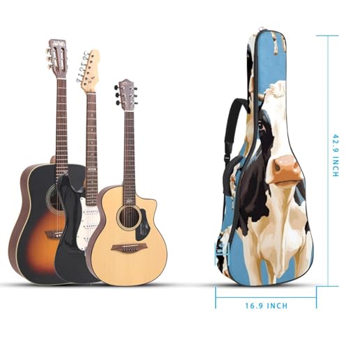 Housse de transport pour guitare motif vache multicolore et imperméable