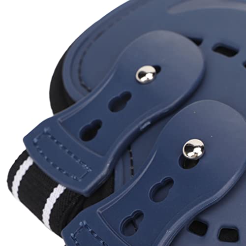 YedaHcy Horse Hind Leg Boots, Impact Absorbing, Breathable Non Slip, PU and Neoprene Material, for Jumping and Training, Blue (Large)