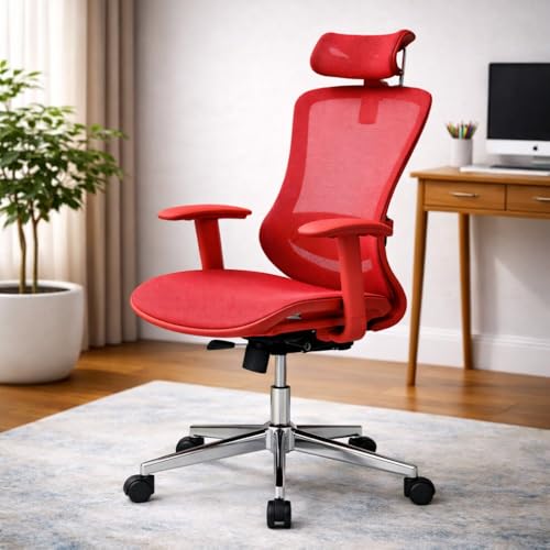 Image of Lakdi The Furniture Ergonomic High Back Office Chair with Adjustable Height, Mesh Back, Lumbar Support, Adjustable Armrest & Tilt Lock, Airflow Back - Free Assembly,5 Year Warranty - SSL-886