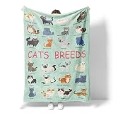 Cats Breeds Blanket Flannel Soft Furry Office Bedding Home Sofa Persian Ragdoll American Shorthair C