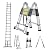 5M 16.4ft Telescoping Ladder Aluminum DIY Extension Ladders Heavy Duty Folding A-Type Step Ladders Anti-Slip Rubber Feet Portable 330lbs Max Capacity EN131 Certificated