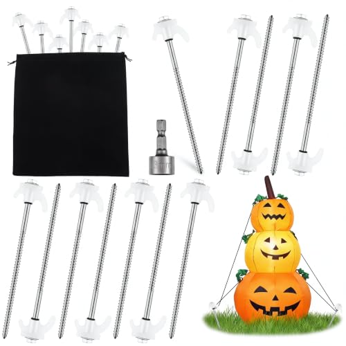 Yaocom Tent Stakes, 40 piezas de estacas inflables de 8 pulgadas, estacas metálicas para inflables miniatura 1