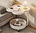 Generico Tavolino Comodino Moderno con Ruote – Design Unico a Trifoglio/Fiore a 2 Livelli | Ideale per Camera da Letto, Soggiorno e Ufficio