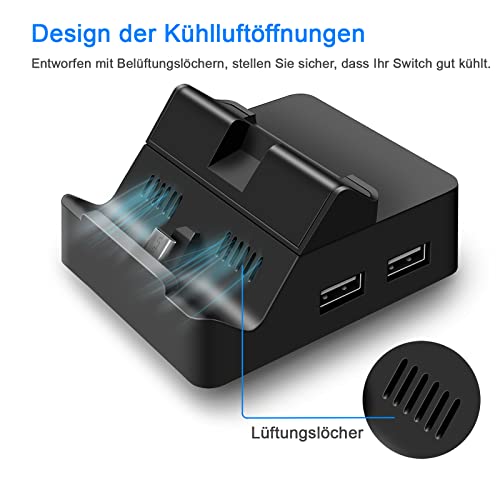 Cehensy Switch Docking Station, Switch Dock für Nintendo Switch/OLED TV-Konsolenmodus, Tragbarer Switch Ladestation HD TV Adapter kompatibel mit HDMI, USB 3.0 Anschluss,Type-C - Image 7
