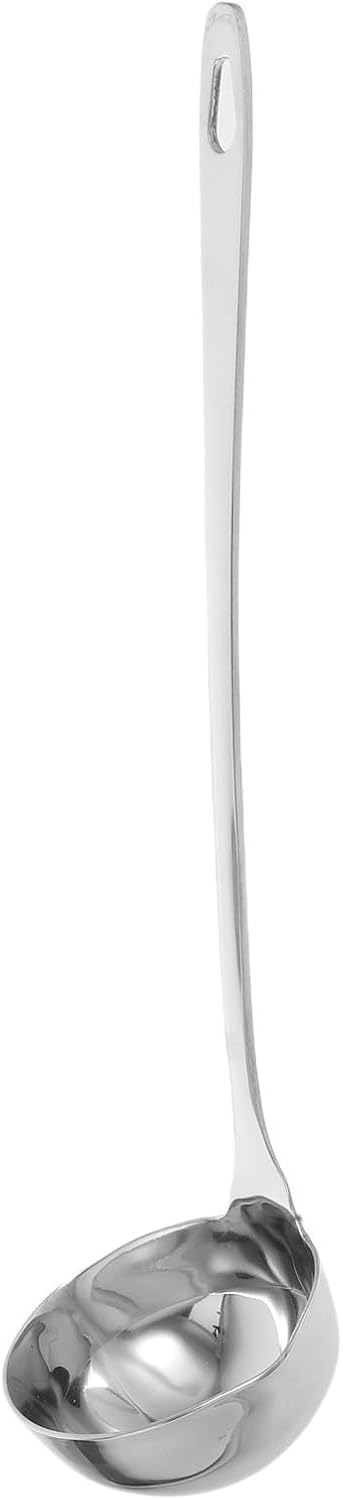 Stainless Steel Soup Ladle with Double Spout for Right and Left-handed Users, Kitchen Serving Spoon for Restaurants and Occasions, Sturdy Metal Ladle for Cooking and Serving Soups