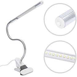 Lampara De Mesa Uñas FILFEEL Lámpara de Clip de Escritorio LED, Interfaz USB y Manguera de Metal Flexible para Lectura de Cama de Maquillaje de manicura de Mesa de uñas Soporte de manicura Tatuaje con Fuente de luz