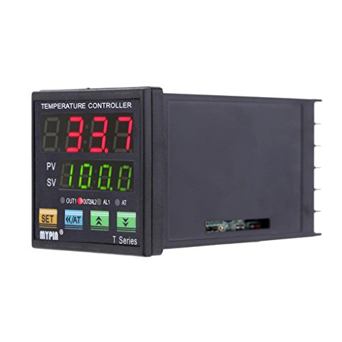 Elenxs MYPIN TA4-VSR Digital PID Temperature Controller 0-10V Analogue PID Temperature Controller,0-10V Output Output 2 Alarms Relay Thermometer Heating Cooling Control