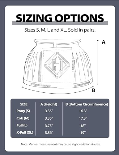 Image of Harrison Howard Rubber Bell Boots for Horses, Hoof Overreach Protection for Horses, w /Upgraded Leather Touch Tape